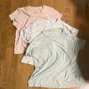 Women's Casual T-Shirt Set - Pink, Cream, and Gray